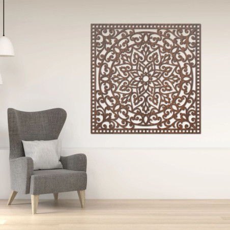 Quadratische Wandmalerei aus Holz – orientalisches Mandala