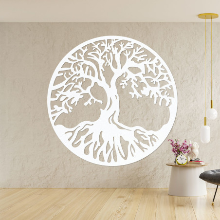 Modernes Holzbild des Lebensbaums für ein harmonisches Interieur