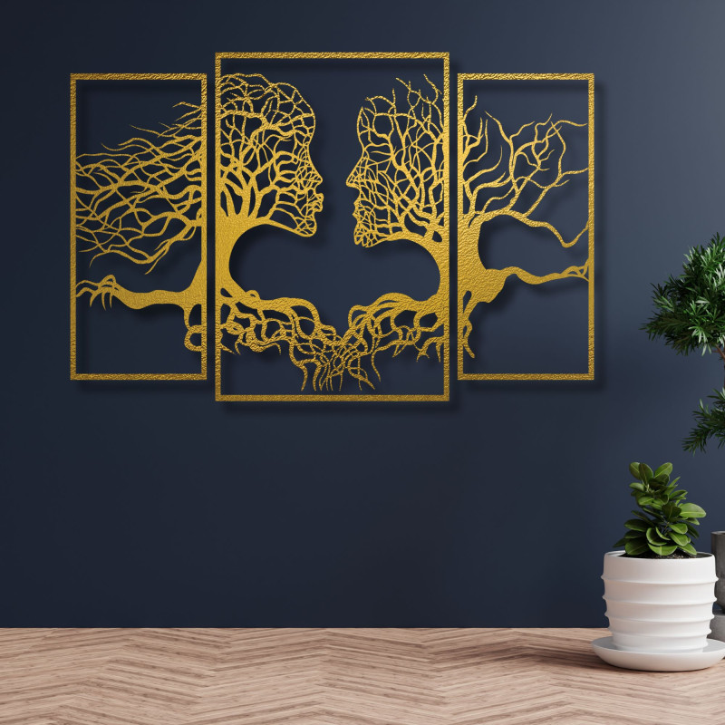 Wandbild aus Holz: Frau und Mann | HERZ