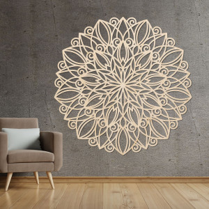Hölzerne Wand Mandala tanzende Blume - ORPEROF 2