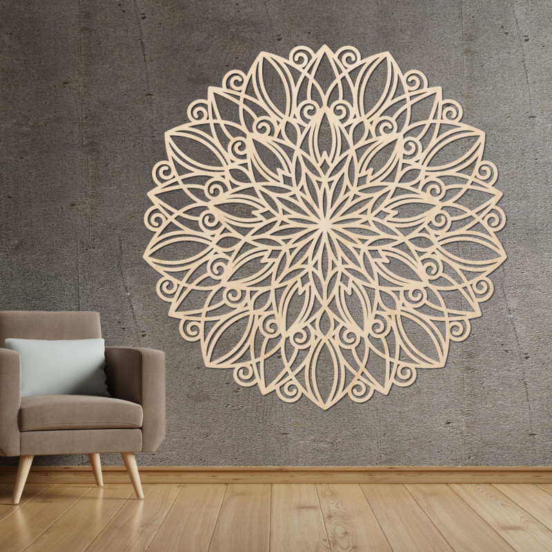 Holzmandala für die Wand - Tanzende Blume