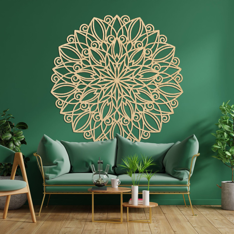 Hölzerne Wand Mandala tanzende Blume - ORPEROF