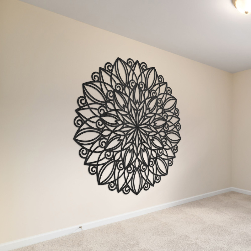 Hölzerne Wand Mandala tanzende Blume - ORPEROF