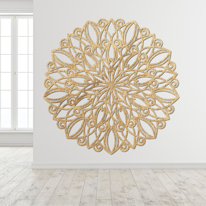 Holzmandala für die Wand - Tanzende Blume