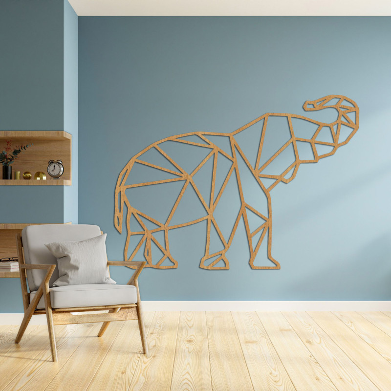 Geometrisches Wandbild Elefant - MALRVIN