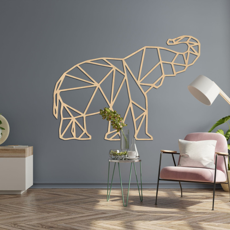 Geometrisches Wandbild Elefant - MALRVIN