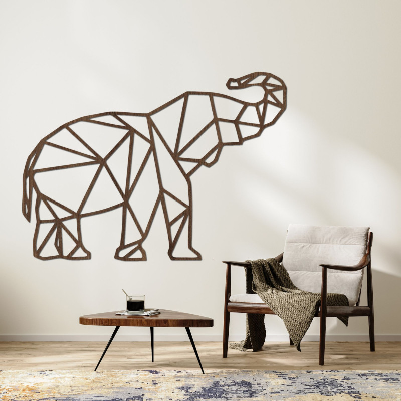 Geometrisches Wandbild Elefant - MALRVIN