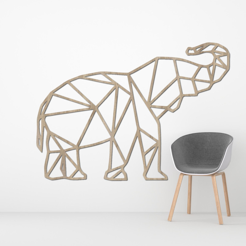 Geometrisches Wandbild Elefant - MALRVIN