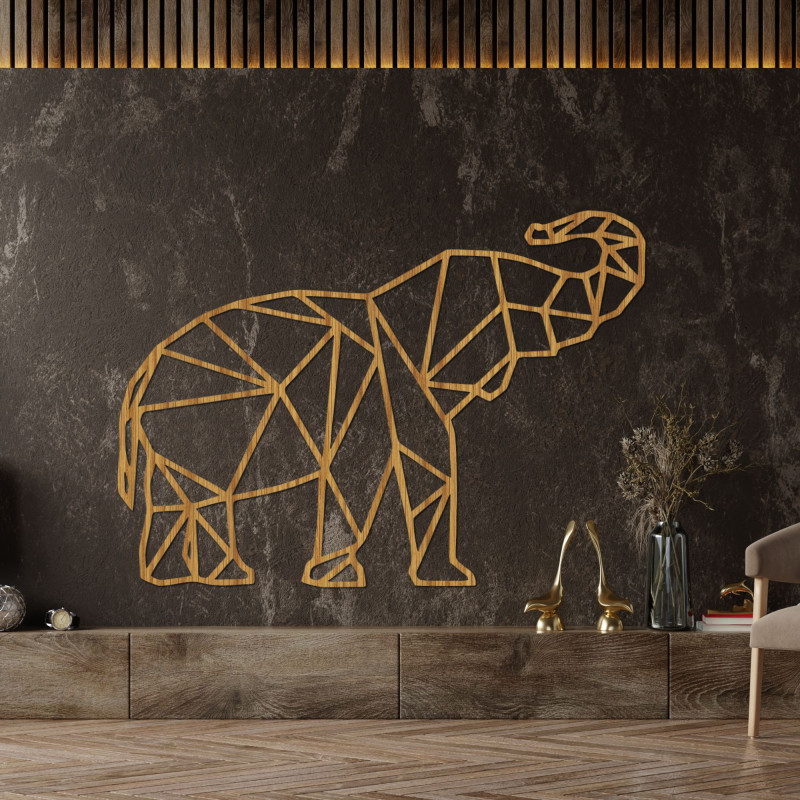 Geometrisches Wandbild Elefant - MALRVIN