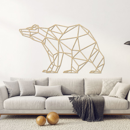 Geometrischer Holzbär – moderne Wanddekoration