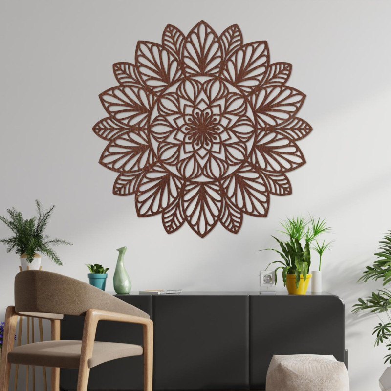 Hölzernes Mandala Blume des Lebens Wandkunst.