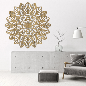 Holzmandala für die Wand - Lotus