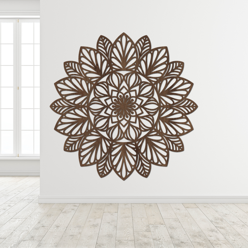 Mandala-Wandmalerei aus Holz