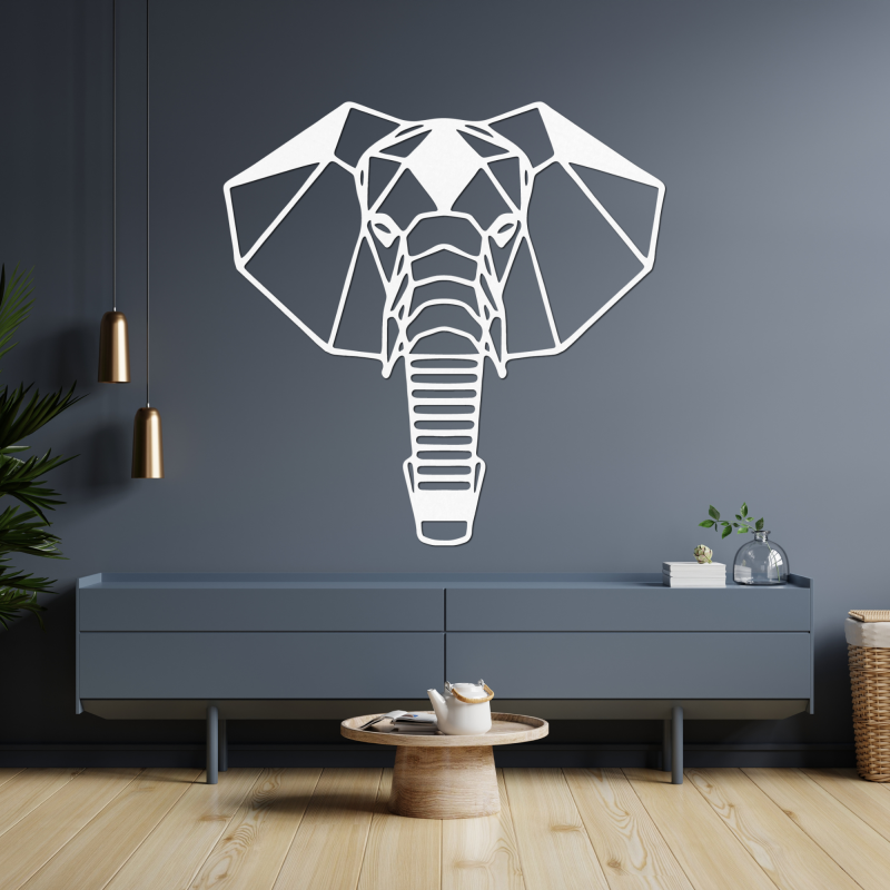 Elegante Elefantenfigur aus Holz, die Stärke, Weisheit und Wohlstand symbolisiert.