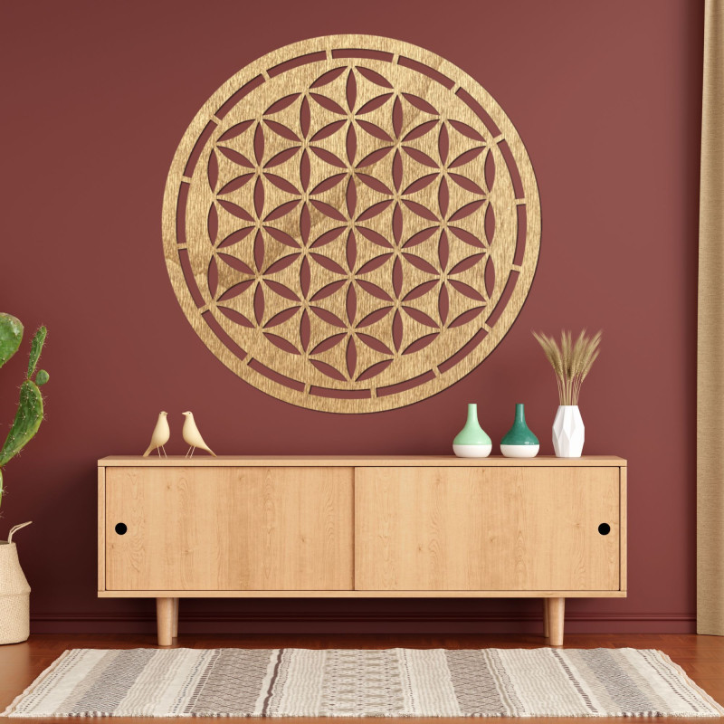 Mandala aus Holz, Wanddekoration - HAAMONY