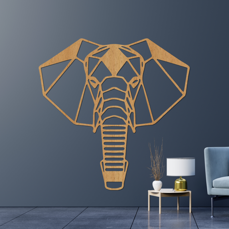 Elegante Elefantenfigur aus Holz als Symbol für Stärke und Weisheit