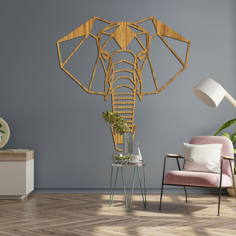 Elegante Elefantenfigur aus Holz als Symbol für Stärke und Weisheit