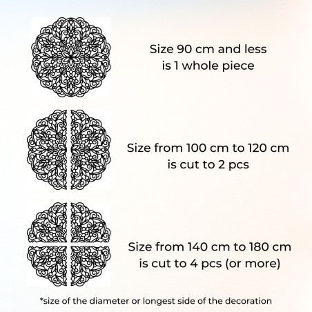 Hölzernes Mandala an der Wand: geometrische Blumendekoration