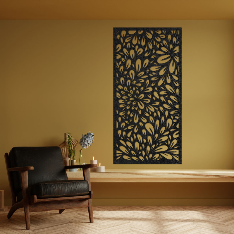 Wandbild aus Holz mit Blumen - ANIA