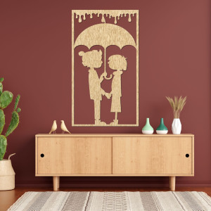 Romantisches Wandbild - Silhouette eines Paares unter...