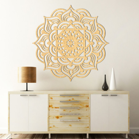 Wanddekoration aus Holz: Mandala