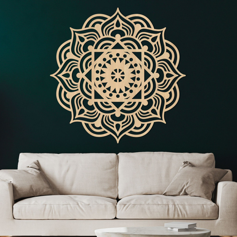 Orientalisches Mandala Wandbild aus Holz - SYMMETRY