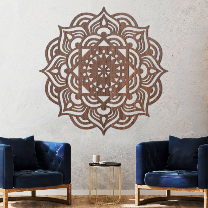 Orientalisches Mandala Wandbild aus Holz - SYMMETRY