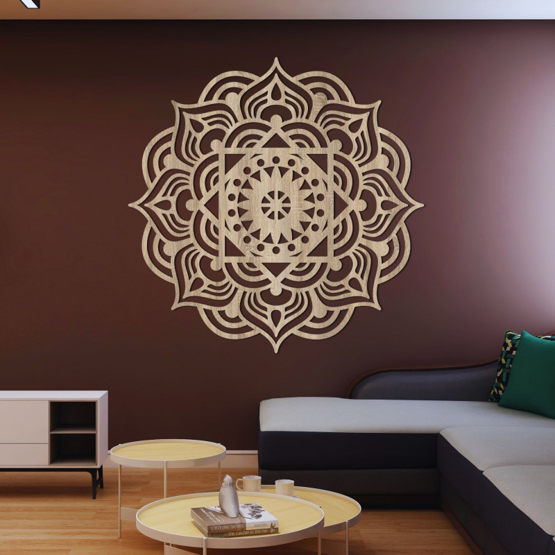 Orientalisches Mandala Wandbild aus Holz - SYMMETRY