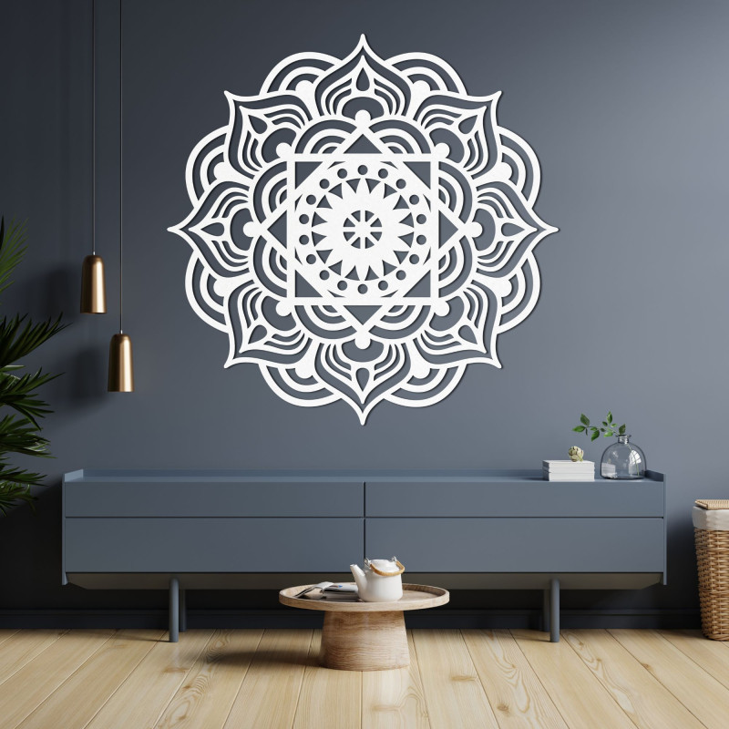 Orientalisches Mandala Wandbild aus Holz - SYMMETRY