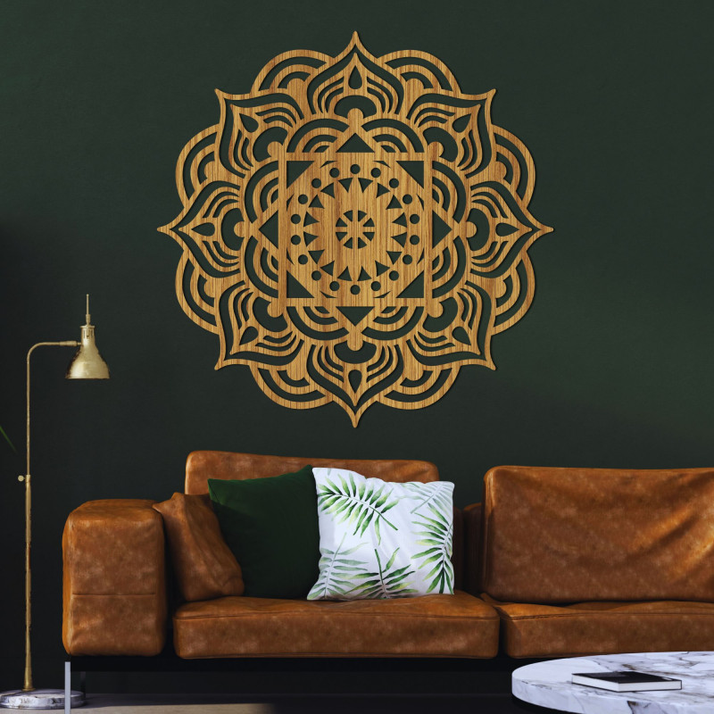 Orientalisches Mandala Wandbild aus Holz - SYMMETRY