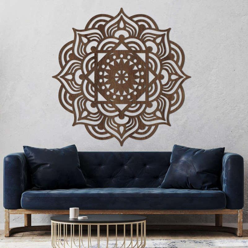 Orientalisches Mandala Wandbild aus Holz - SYMMETRY