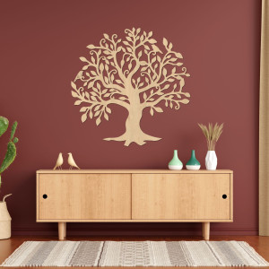 Gemälde „Baum des Lebens“. Wandbild aus Holz, das einen Baum mit Ästen darstellt. 2