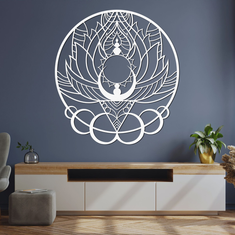 Wandartefakt – Geschnitzte Sonnenblume, natürliches und originelles Design