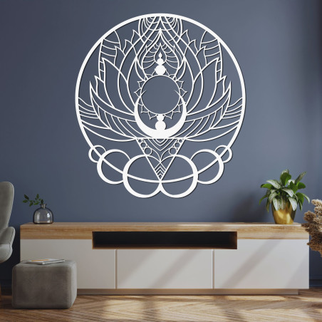 Wandartefakt – Geschnitzte Sonnenblume, natürliches und originelles Design