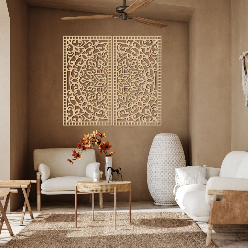 Wanddekoration aus Holz mit Mandala-Motiv – Ein zeitloses Design mit tiefer Bedeutung