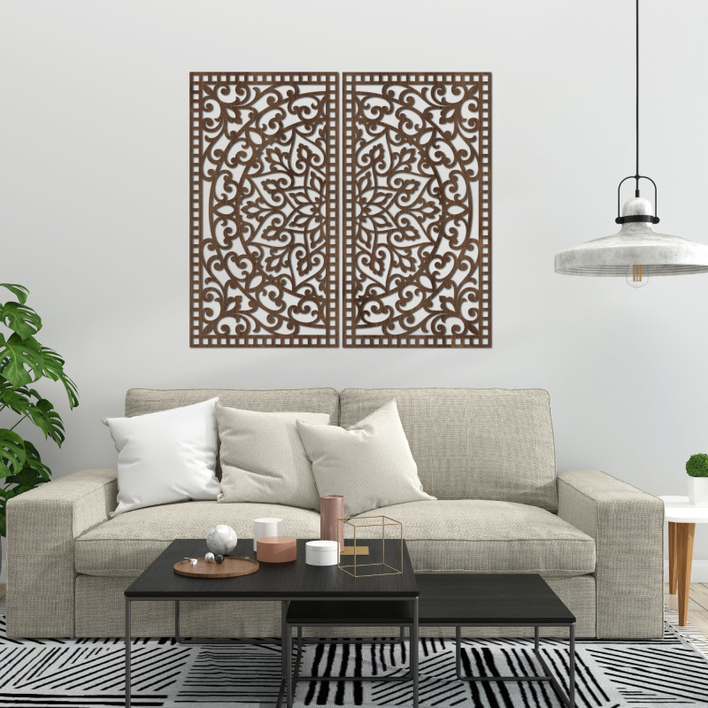 Wanddekoration aus Holz mit Mandala-Motiv – Ein zeitloses Design mit tiefer Bedeutung