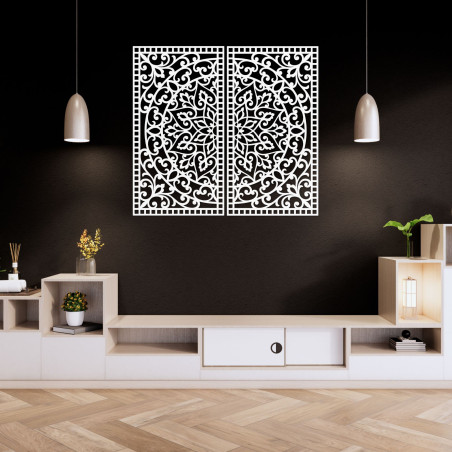 Mandala-Wanddekorationsset – Dekoratives Holzbild, 2-teilig