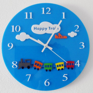 Wanduhr blau für Kinderzimmer Dimension 30 x30 cm I SENTOP FL-z97