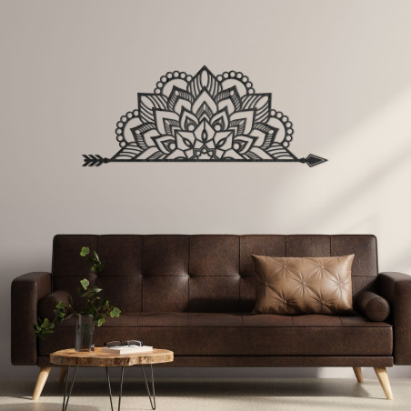 Modernes Holzmandala mit geometrischem Muster, das Harmonie und Frieden in Ihr Zuhause bringt