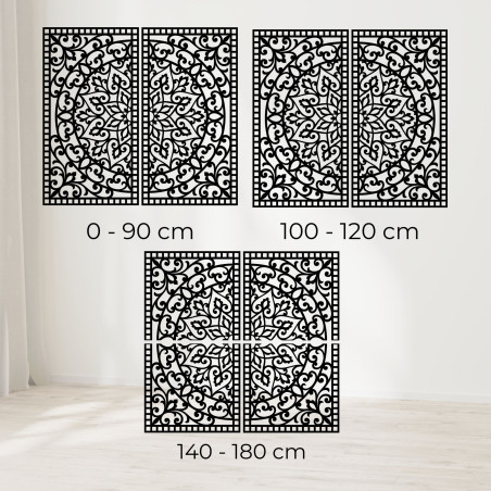 Hölzernes 3D-Mandala an der Wand – Geschnitztes Diptychon im Boho-Stil