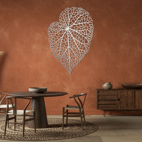 Holzbild mit Blattmotiv im minimalistischen Stil für ein modernes und harmonisches Interieur