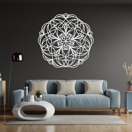 Elegante Mandala-Dekoration aus Holz für ein modernes Interieur