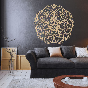 Geschnitzte Mandala-Wanddekoration aus Holz - MOLLIS 2