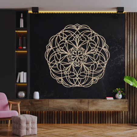 Holzmandala an der Wand – Moderne Wanddekoration