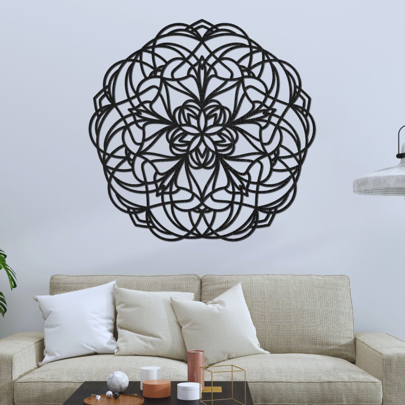 Holzmandala an der Wand – Moderne Wanddekoration