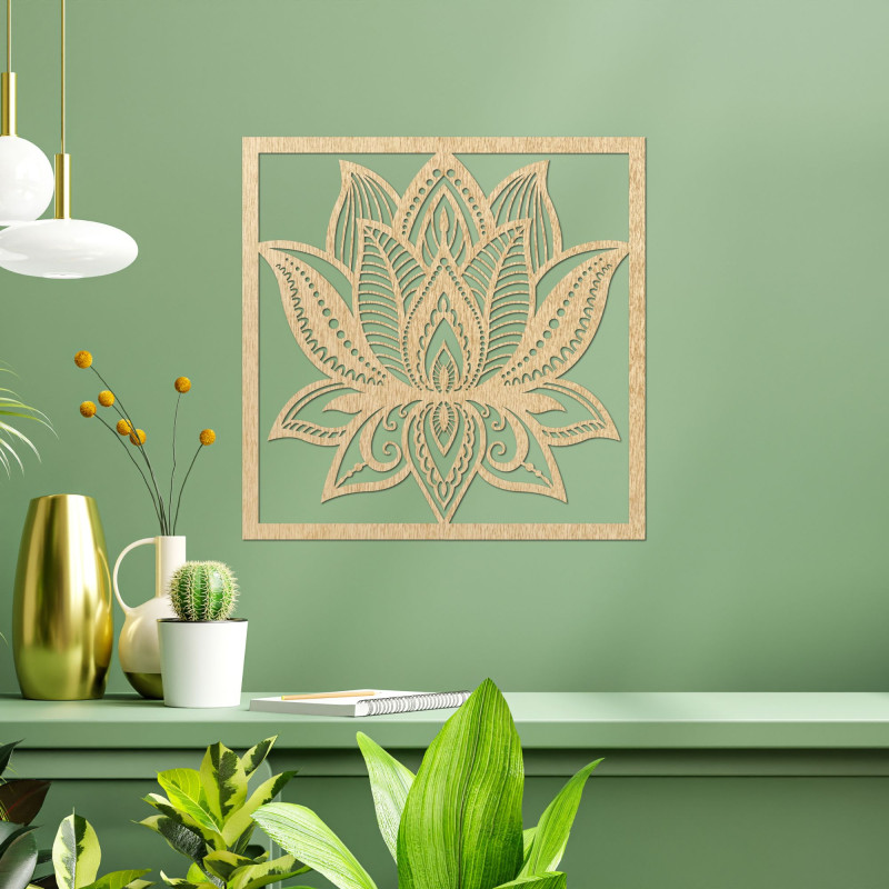 Mandala-Lotusblüte im eleganten quadratischen Design - ALAKSTRA