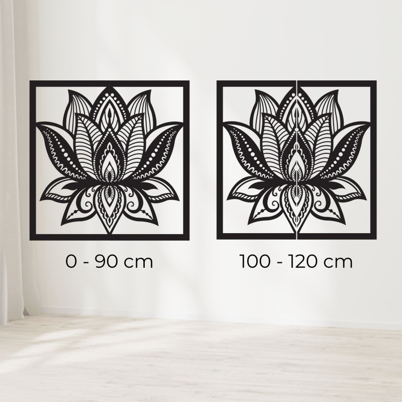 Mandala-Lotusblume Wandgestaltung quadratisch -...