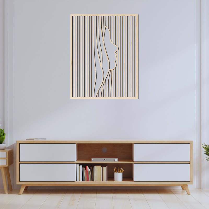 Wanddekoration aus Holz: Silhouette eines Frauengesichts – PERSONA