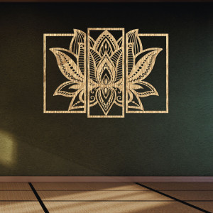 Beeindruckende Lotosblumen-Dekoration aus Holz - PURUS 2