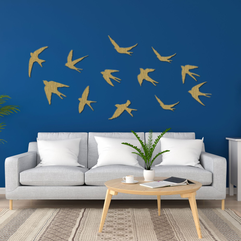 Wanddekoration aus Holz fliegende Vögel - FLOCK